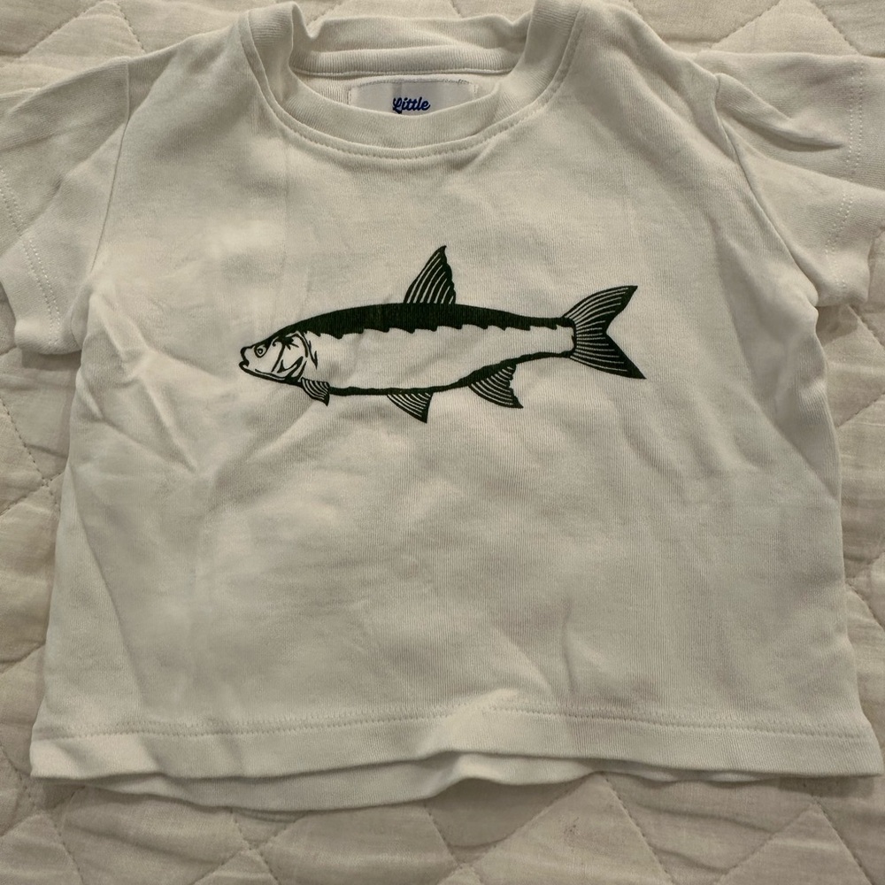 White Fish Print Shirt